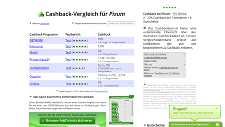 Cashback-Vergleich für Pixum - bis zu 7% Cashback erhalten!