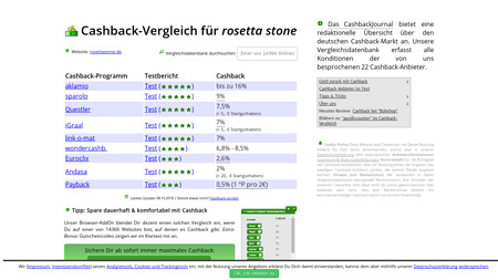 Cashback-Vergleich für rosetta stone - bis zu 17% - 8,5% Cashback erhalten!