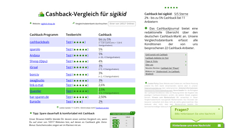 Cashback-Vergleich für sigikid - bis zu 5% Cashback erhalten!