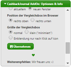 Neue Optionen zur Fensterposition und -größe