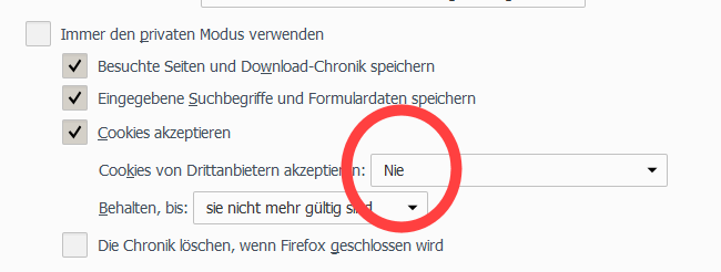 Browser-AddOn – Firefox Datenschutzeinstellungen anpassen